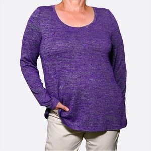 Jones New York Amethyst Purple Scoop Neck Long Sleeve Top L 0X Quiet Luxury